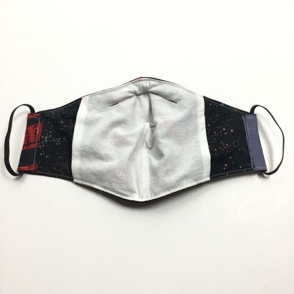 2/$15 - Batik Mask, Blue & Red African Wax Face Mask, Filti Filter - Picture 4 of 15